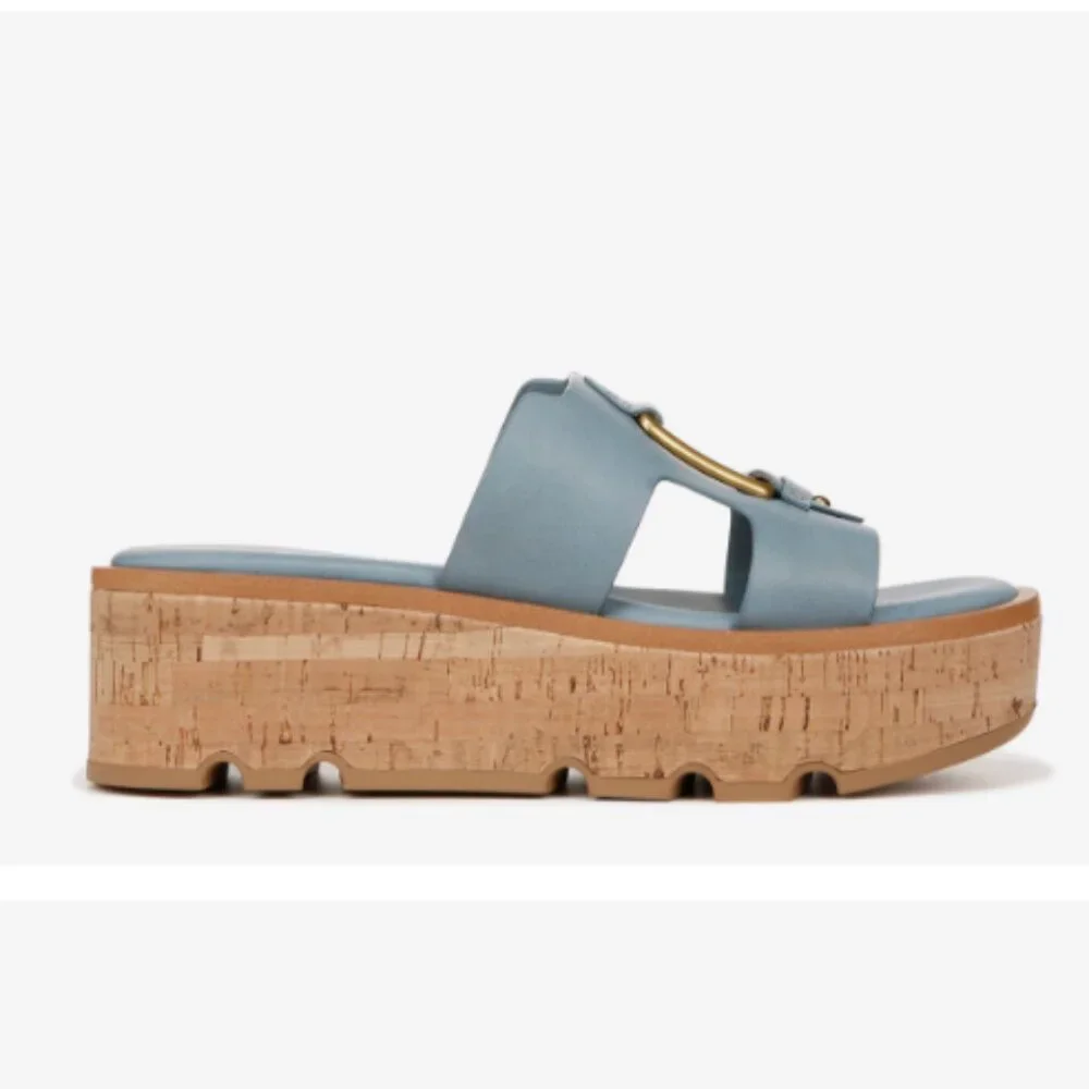 NEW Franco Sarto Hesta Wedge Sandal Denim